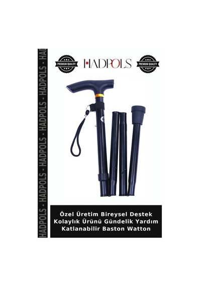 Özel Üretim Bireysel Destek Kolaylık Ürünü Gündelik Yardım Katlanabilir Baston Watton