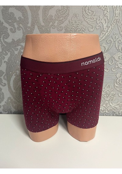 Erkek Boxer Modal Bordo Beyaz Nokta