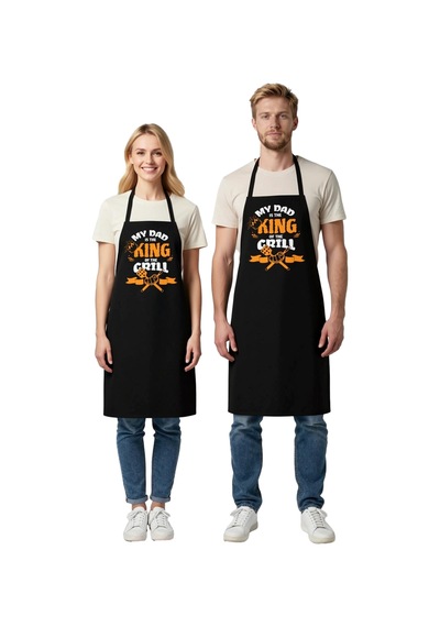 Erkek Unisex Mutfak Aşçı Önlüğü Mangal Ustası Baskılı Dtf Dijital Siyah