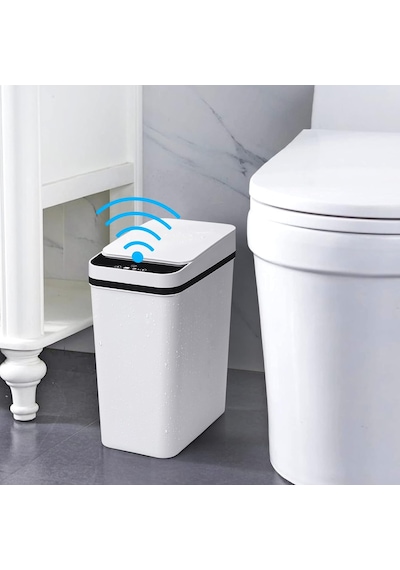 Banyo Akıllı Fotoselli Çöp Kovası, 2,2 Galon Otomatik Hareket Sensörü Kapaklı Çöp Kovası, Mutfak, Ofis, Oturm Diğer