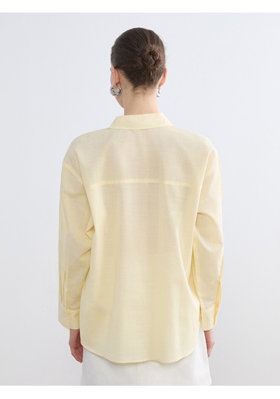 Lcw Vision Sarı Oversize Kadın Gömlek