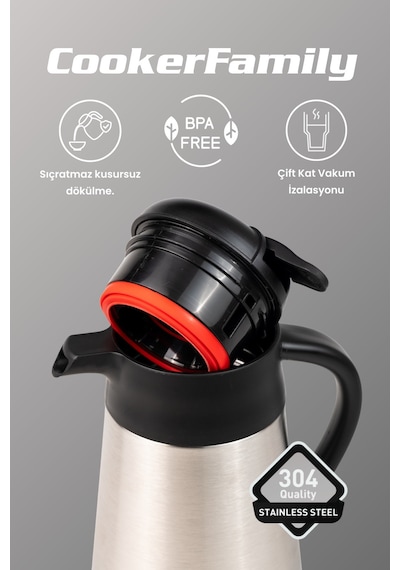 Cooker Family 2 Litre Paslanmaz Çelik Termos Ckr2112 Diğer