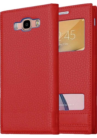 Samsung Galaxy J7 2016 J710 Uyumlu Pencereli Kapaklı Magnum Kılıf