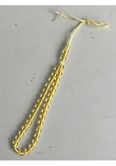 Oval Kesim Kokulu Toz Kehribar Tesbih 33lük 5mm A011