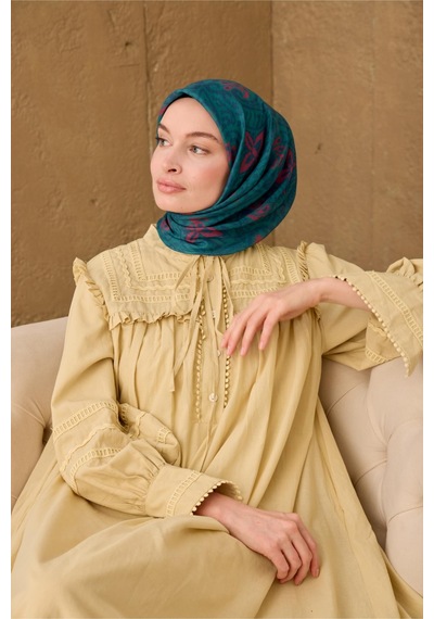 Silk Home Soft Eşarp 73099-16 Yeşil, Petrol Mavi, Fuşya