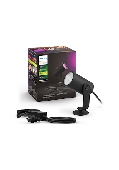 Philips Hue Lily Outdoor Akıllı Renkli Bahçe Spotu 1x8W, Güç Adaptörü Dahildir