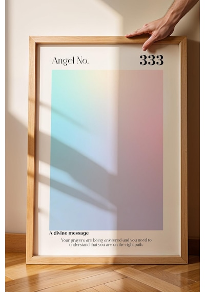 Angel No 333 Support Çerçeveli Tablo Melek Sayıları Destek Dayanak Aura Enerji Renkleri