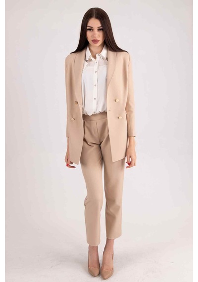 Feminist Bej Blazer Ceket Pantolon İkili Takım 0106305.55 Bej