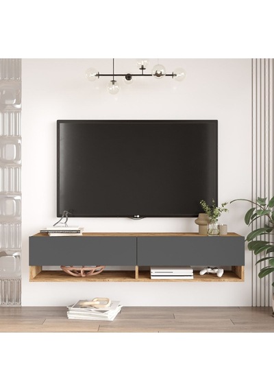 Aven Tv Ünitesi Tv Sehpası Raflı Kapaklı 140cm Çam-antrasit Ave11-aa Atlantik Çam - Antrasit Aven Tv Ünitesi Tv Sehpası Raflı Kapaklı 140cm Çam-antrasit Ave11-aa Atlantik Çam - Antrasit