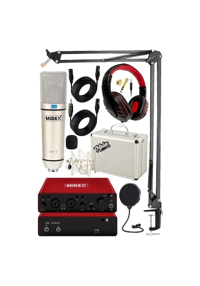 Karın Bölgesix Superior Pack-3 Stüdyo Kayıt Ekipmanları Glx-800 Ses Kartı Cx1 Stüdyo Mikrofon