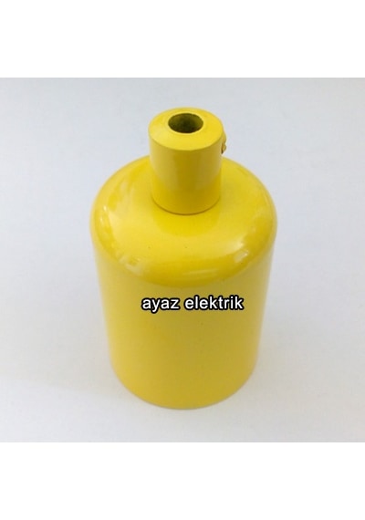 Dekoratif Metal Sarı Lale E27 Duy ve Demir Kablo Kilitli