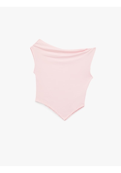 Koton Slim Fit Kolsuz Asimetrik Bluz Pembe 6sal30030ık Gül