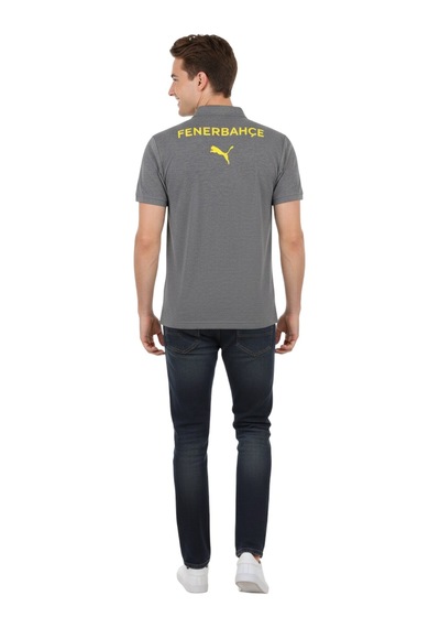 Fenerium Fenerbahçe Orijinal Lisanslı 2024/25 A Takım Yetişkin Polo Yaka Gri T-shirt Gri
