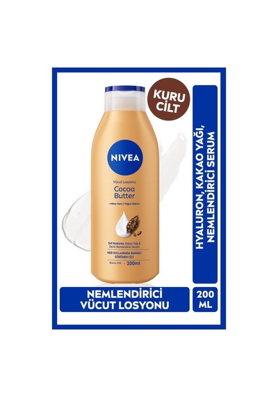 Nemlendirici Vücut Losyonu Cocoa Butter 200 Ml,kakao Yağı,hyaluron,kuru Cilt