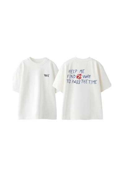Thewert Lil Peep The Brightside Tasarım Sırt Baskılı Pamuk Beyaz Oversize T-shirt