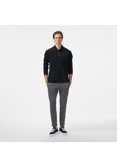 Nautica Erkek Siyah Classic Fit Uzun Kollu Polo Yaka T-shirt Düz K57042t Siyah
