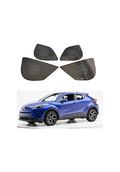 Toyota C-HR İçin Uyumlu Hoparlör Kaplama Titanyum Siyah || Chr - C-Hr -Ch-R