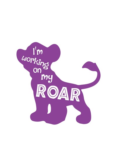 Roar Köpek Sticker 17x17 Cm Mor