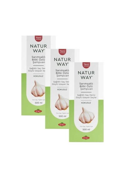 Otacı Naturway Sarımsaklı Bitki Özlü Şampuan 3 x 500 ML