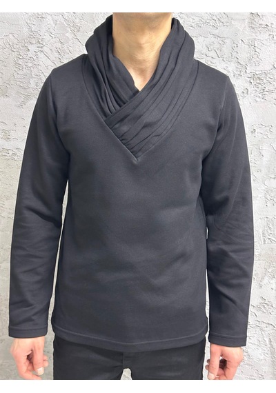 Black Steel Şal Yaka Casual Erkek Sweatshırt Antrasit