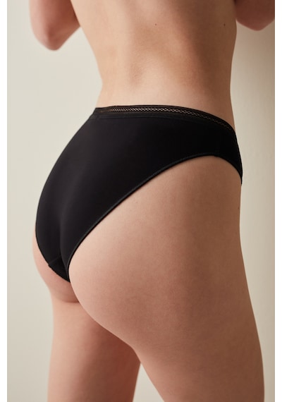 Penti Easy Cotton Trim Slip Külot Siyah