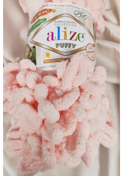 Puffy Pudra Pembe El Örgü İpi 100gr. 9mt. 5'li Paket - Renk: 340