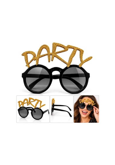 Altın Simli Party Yazılı Parti Gözlüğü Diğer