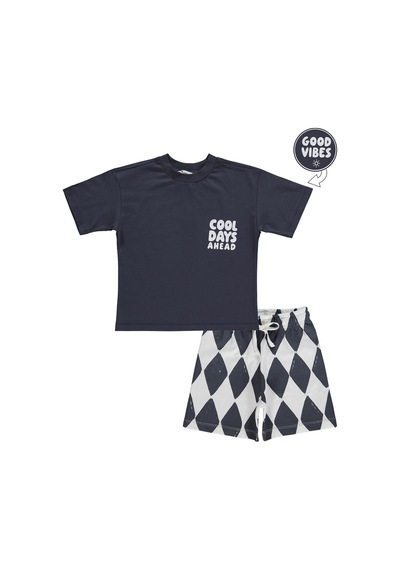 Civil Boys Cool Vibes Baskılı 2'Li 3 -9 Yaş Takım  - Haki 17285000126S1