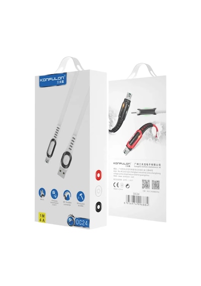 Konfulon Dc24 Micro Usb Kablo 1.2m 4a - Beyaz Belirtilmemiş