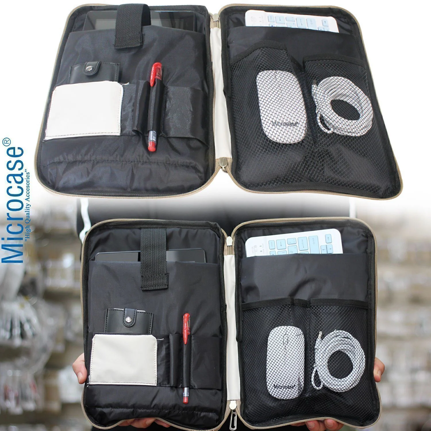 Microcase Huawei Matepad 11.5 2026 İle Uyumlu Omuz Askılı El Tutacaklı Universal Sleeve Taşıma Çantası Al4346 Pembe Mavi Krem Çanta