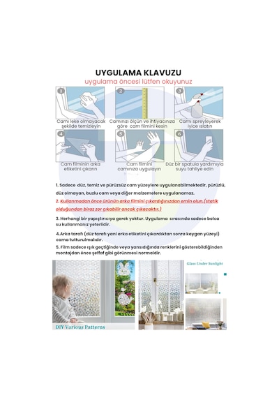 Technojet Statik Buzlu Desenli Cam Kaplama Filmi Duşa Kabin Ofis Balkon Dekorasyon Folyo 60cmx100cm Tk2019