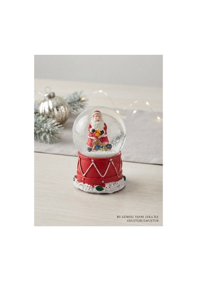 Dekoratif Yılbaşı Hediye Seti 2 Li Kombin Melek Ve Noel Baba Figürlü Kar Küresi 6.5 Cm Hediye Biblo