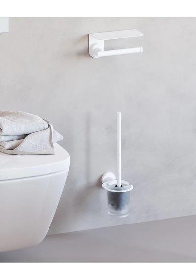 Tecno White Tuvalet Fırçalık - Mat Beyaz Mat Beyaz