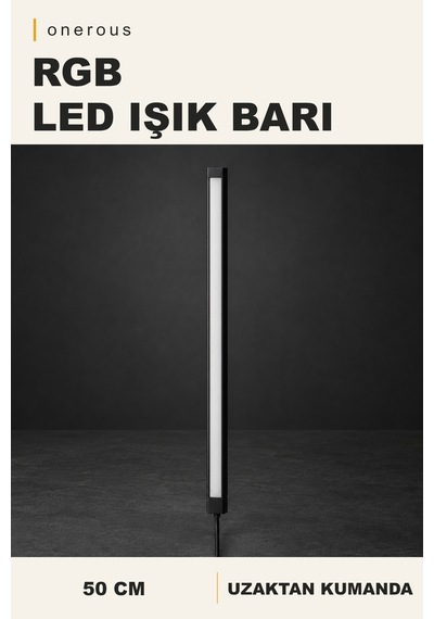 Onerous 50 Cm Rgb Led Led Işık, Uzaktan Kumandalı Çok Renkli