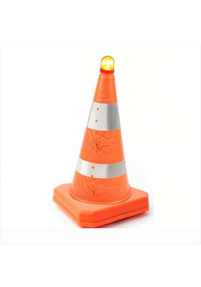Katlanabilir Duba 75 Cm - Katlanabilir Kolay Kurulum Işıklı Flaşörlü Reflektörlü Duba