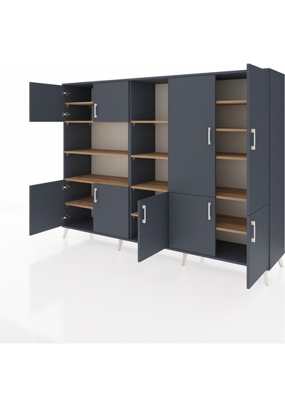 Hyperion Dolap 14 Raflı 9 Kapaklı 220x44x163 Antrasit-antrasit/çam Antrasıt/atlas Çam - Antrasıt Hyperion Dolap 14 Raflı 9 Kapaklı 220x44x163 Antrasit-antrasit/çam Antrasıt/atlas Çam - Antrasıt