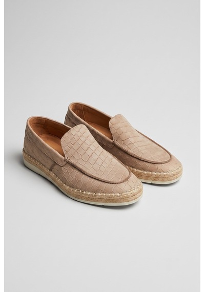Bej Deri Loafer Ayakkabı 6156