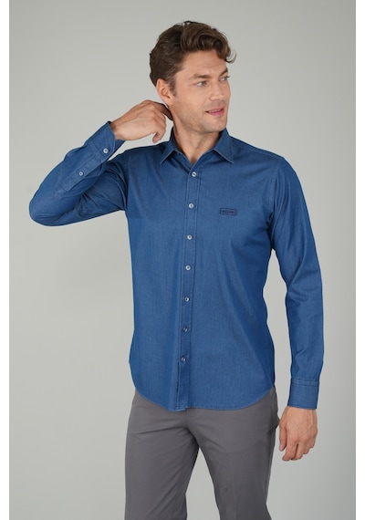 Bisse Uzun Kollu Regular Fit Spor Erkek Denim Gömlek Gmjean252166 D66 Indigo