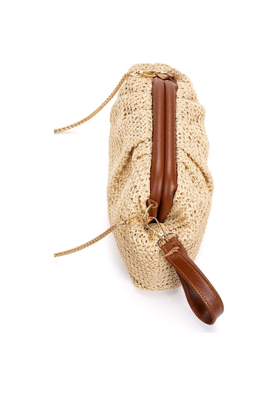 Adelina Bags Kadın Burslu Hasır Çanta Portföy Clutch Omuz Çantası El Ve Omuz Askılı Hasır Çanta