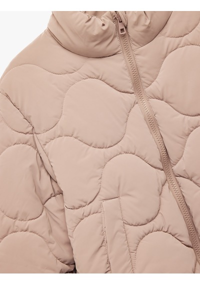 Koton Dik Yaka Fermuarlı Uzun Kollu Cepli Kapitone Mont Pembe 6wkg20048aw Gül