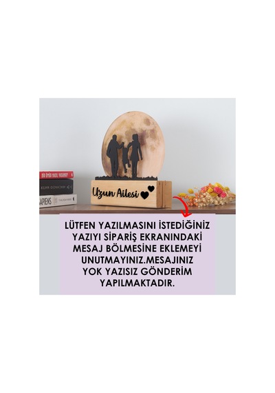 Led Işıklı Pleksi Dolunay Kişiselleştirilebilir Biblo Valeri Çocuklu Çift Anahtar Askılığı Sarı - 737204852 Sarı