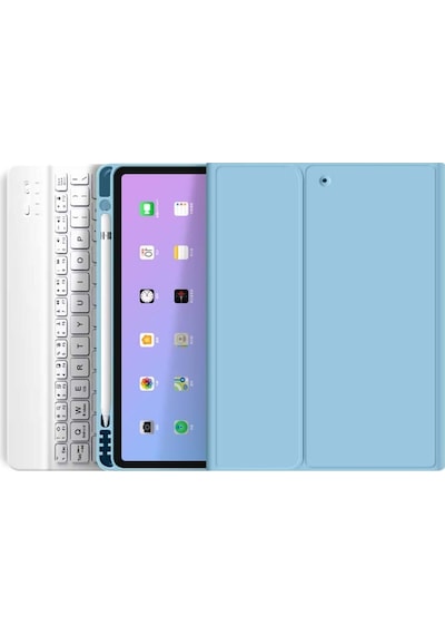 Samsung Galaxy Tab S6 Lite P610/p613 Tablet Uyumlu Bluetooth Klavyeli Kılıf Türkçe Klavye Kılıf