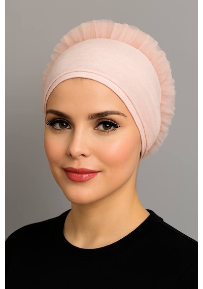Aldaıyr Fırfır Bone Tesettür Bone Pudra
