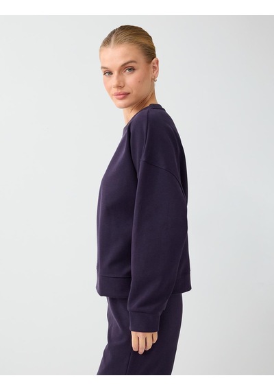 Jimmy Key Mor Yuvarlak Yaka Düz Kesim Modal Sweatshirt 6ww238328503