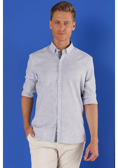 Efor G 1555 Slim Fit Koyu Mavi Klasik Gömlek Mavi