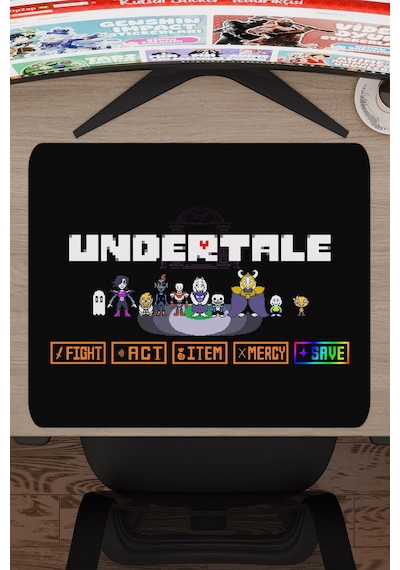 Undertale Kaymaz Dikişli Kauçuk Oyuncu Mousepad V1 - 48x40 Xl Gaming Mouse Pad Fare Altlığı
