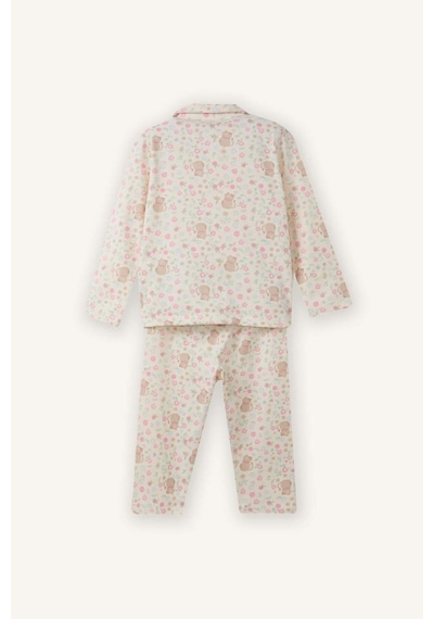 Defacto %100 Pamuklu Desenli 2'li Pijama Takımı Kız Bebek G8652A526SP