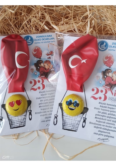 Farklı Market 23 Nisan Kurumsal Hediye Balon Ve Çikolata 10 Adet