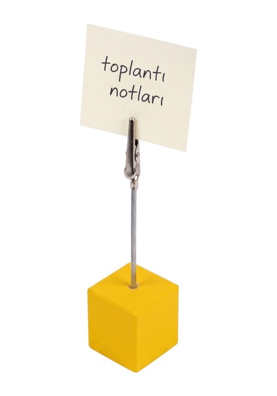 Metal Not Tutucu Metal Kıskaçlı Notluk Sarı Masaüstü Not Tutacağı