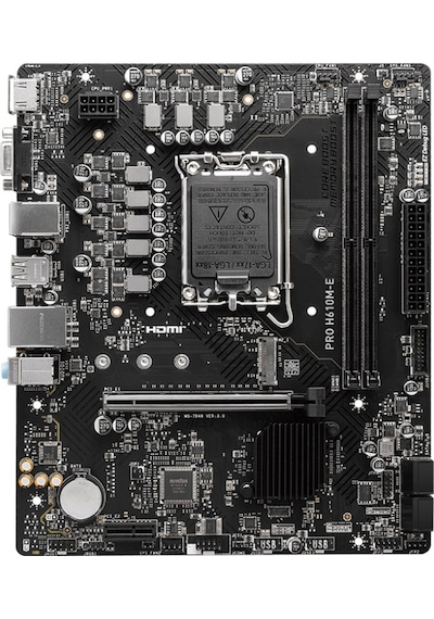 Msı Pro H610m-e Ddr5 5600mhz Oc Hdmı Vga M.2 Matx 1700p